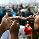 Supporters of legalized marijuana light up at exactly 4:20 p.m. in Denver’s Civic Center Park, April 20, 2012.
Marc Piscotty/Getty Images
